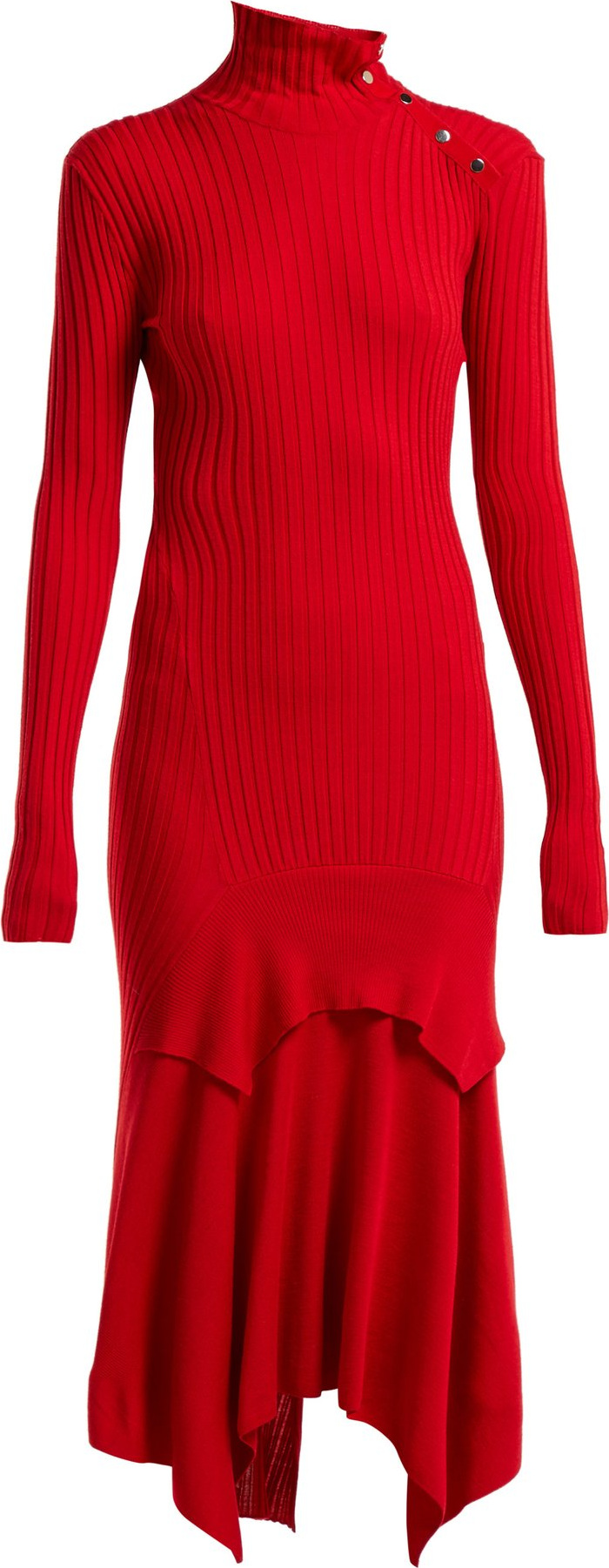 Stella McCartney Handkerchief-hem ribbed-knit dress