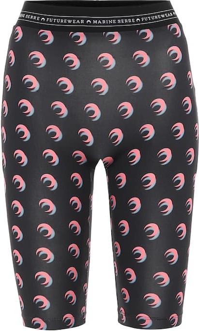 Marine Serre Printed stretch-jersey shorts