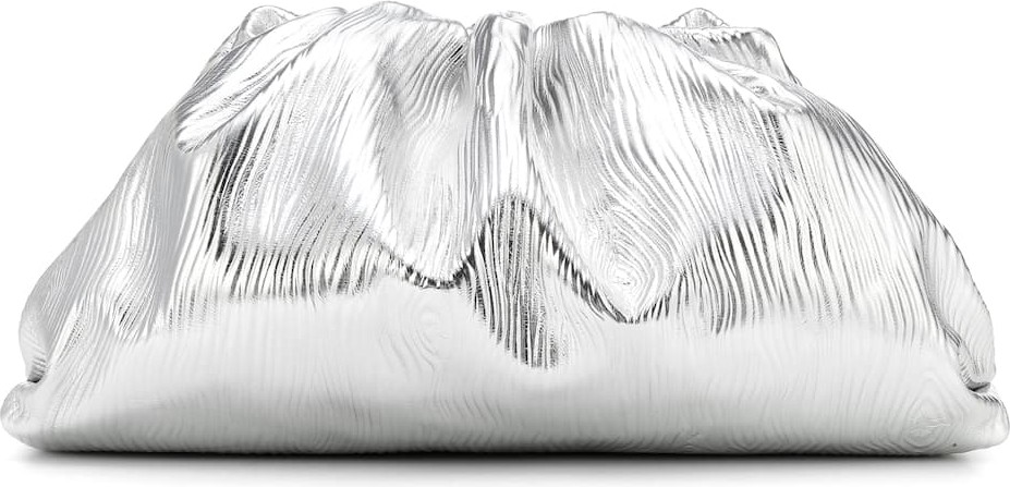 Bottega Veneta The Pouch metallic leather clutch