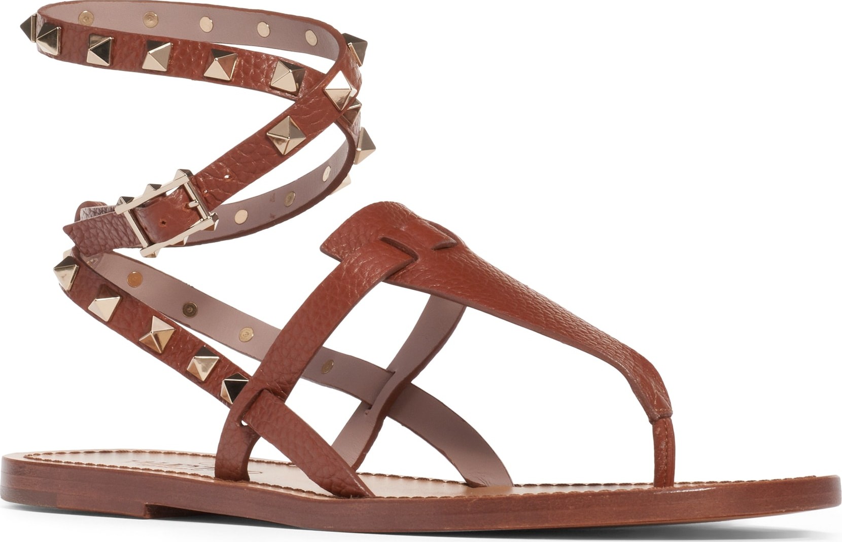 Valentino Rockstud Ankle Wrap Sandal