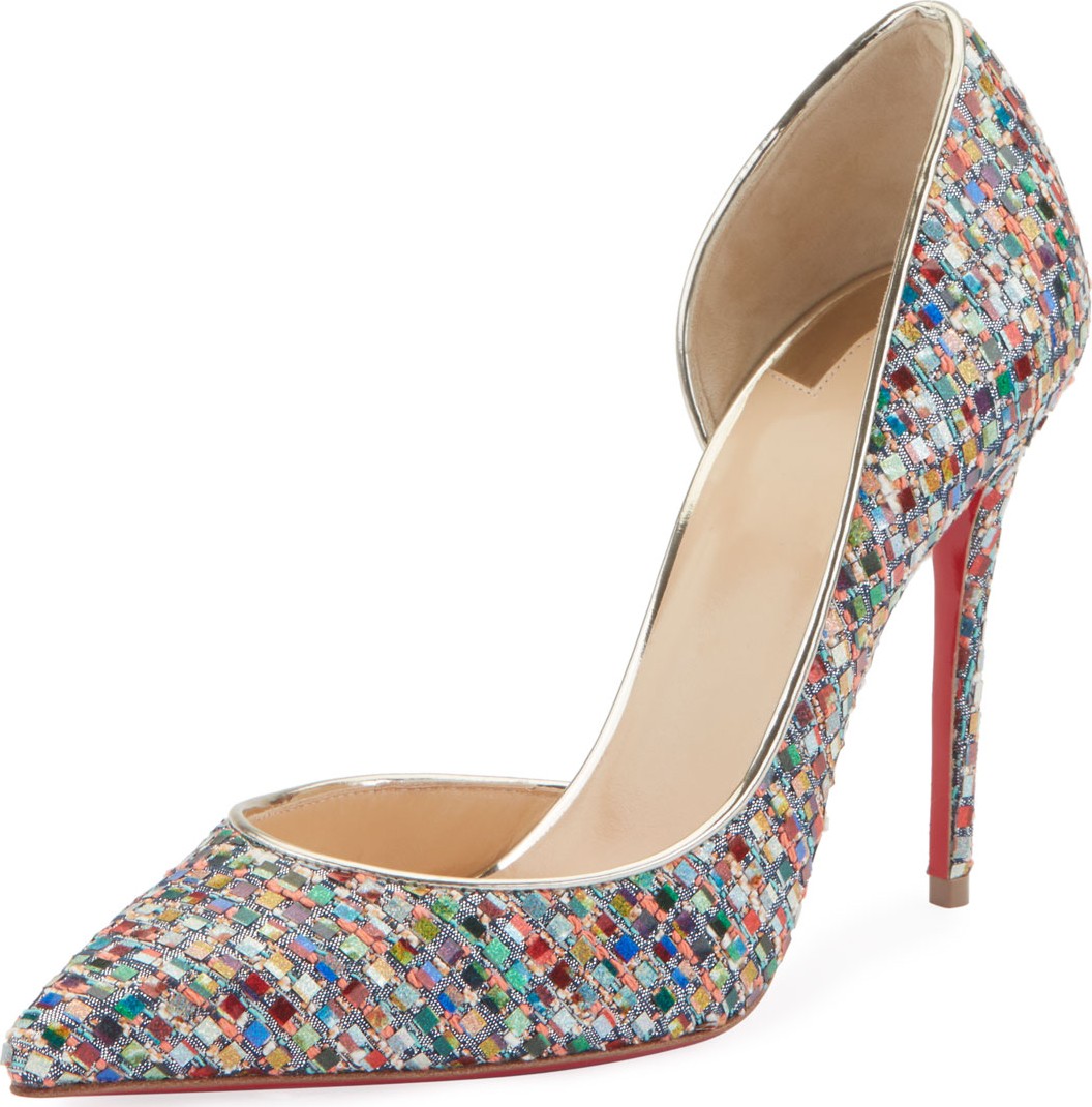Christian Louboutin Iriza 100mm Creative Fabric Red Sole Pumps