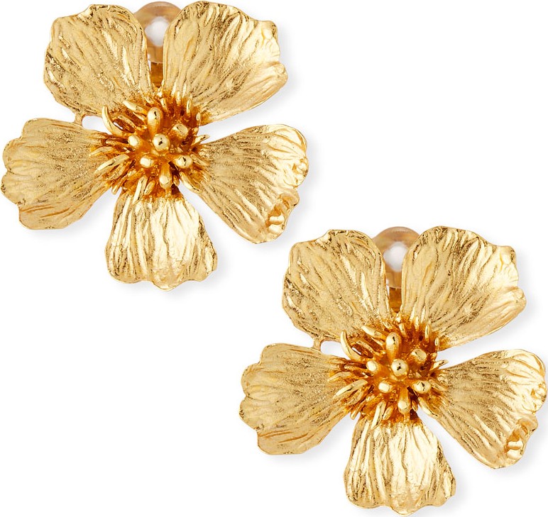 Oscar De La Renta Wildflower Clip-On Earrings
