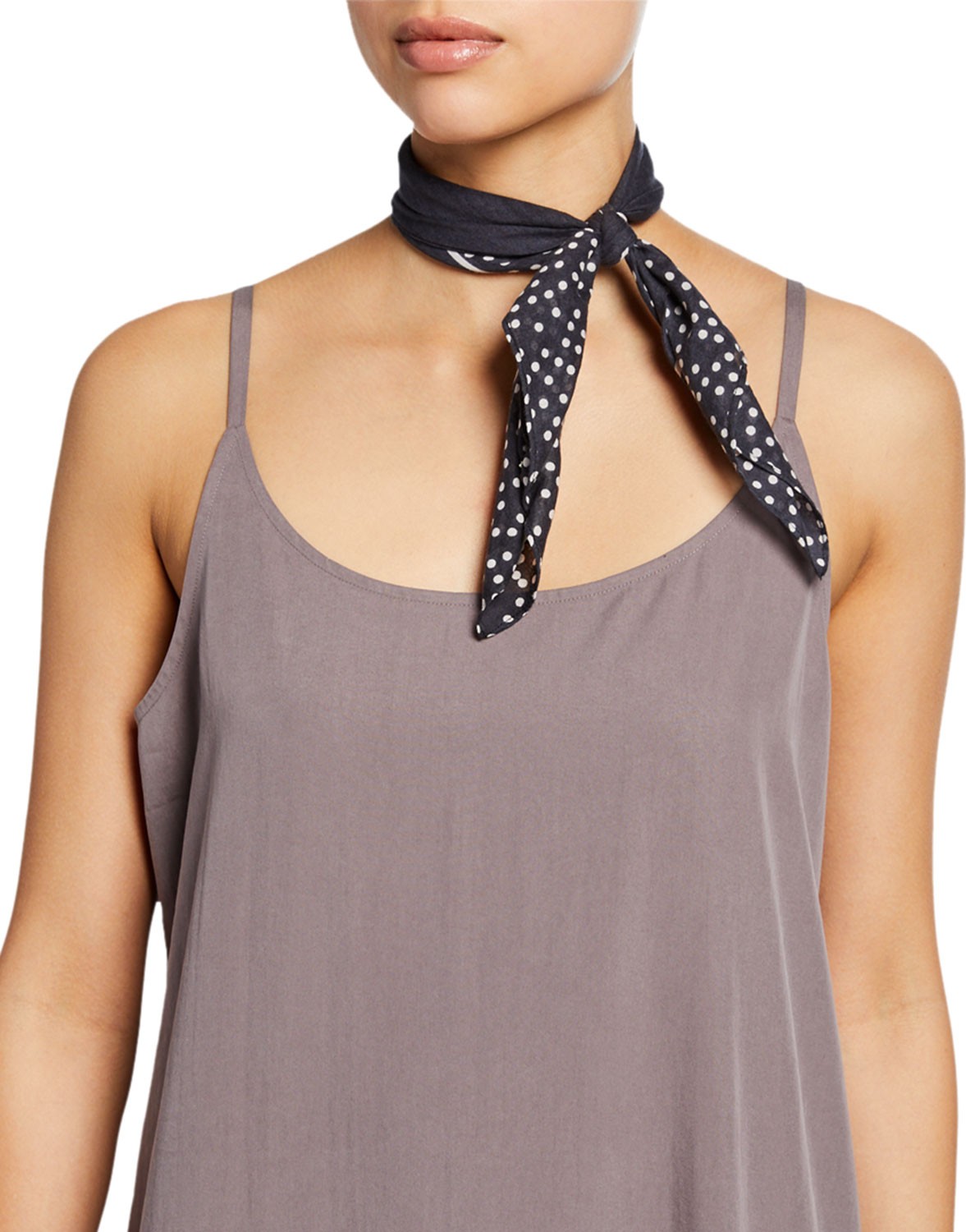 Eileen Fisher Organic Cotton Polka Dot Bandana Scarf