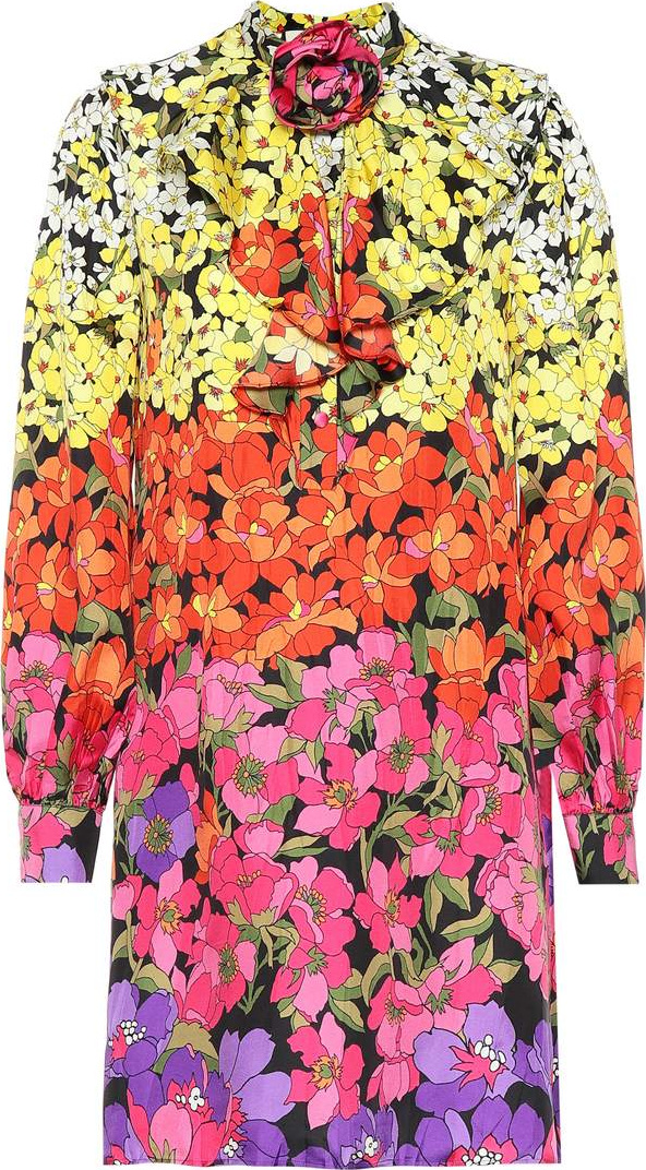 Gucci Floral-printed silk dress