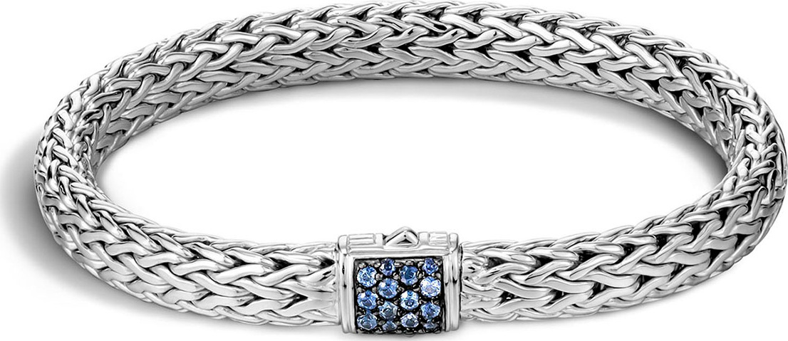 John Hardy Classic Chain 7.5mm Medium Braided Silver Bracelet