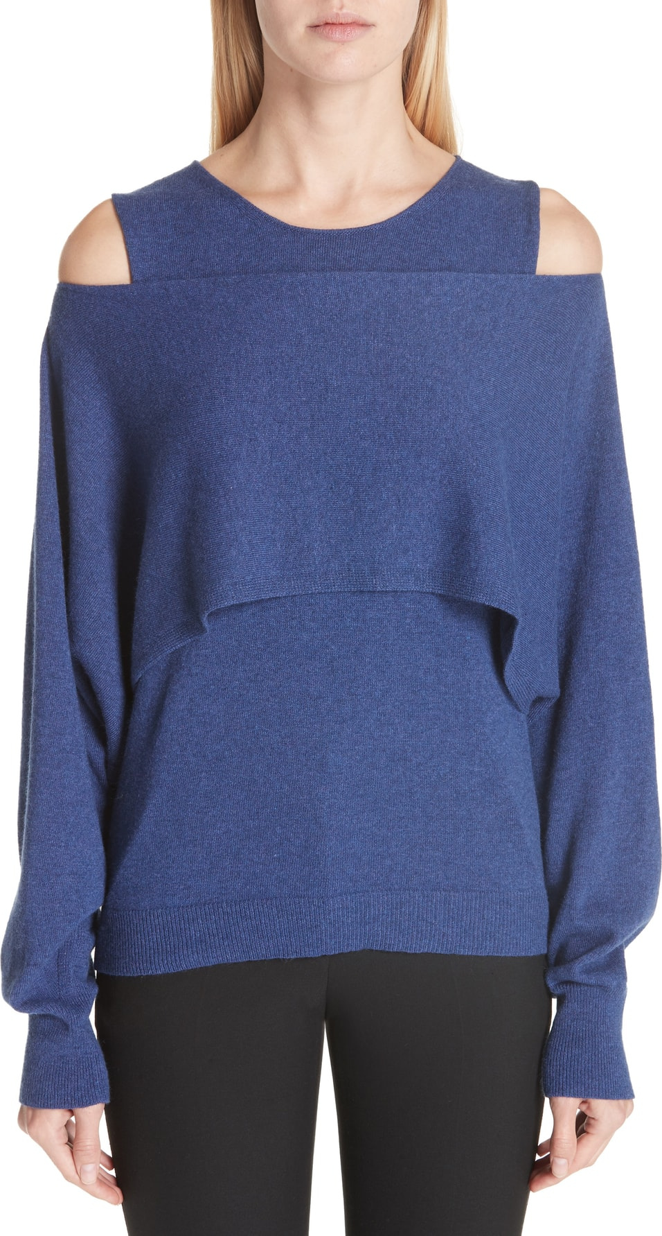 Fuzzi Layered Cold Shoulder Sweater