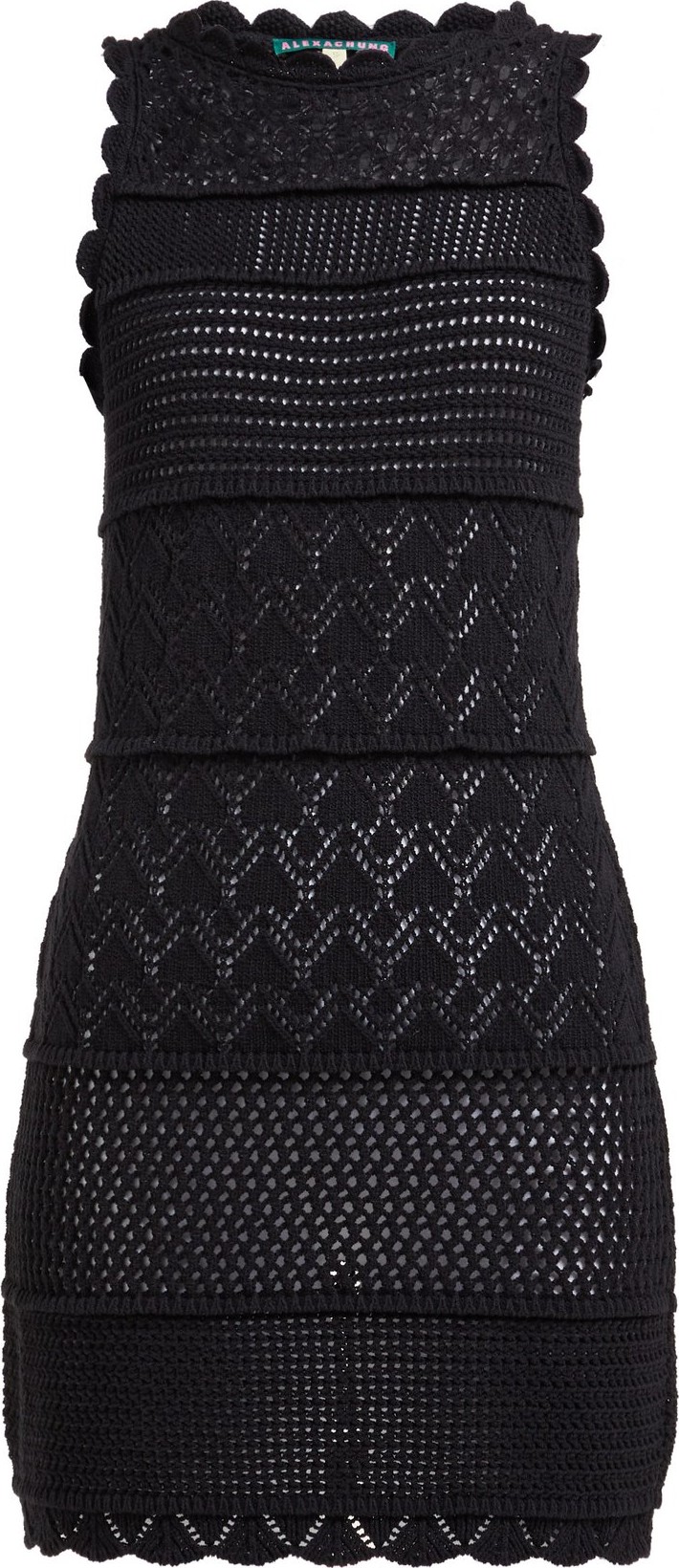 Alexachung Scalloped cotton-blend crochet mini dress