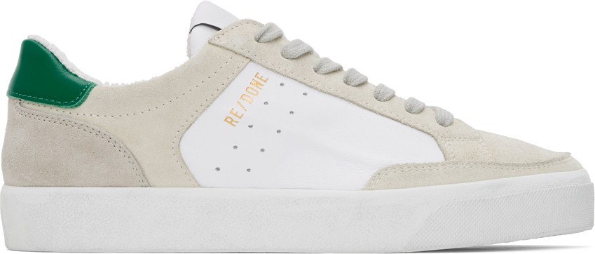 RE/DONE Grey & White 90's Skate Sneakers