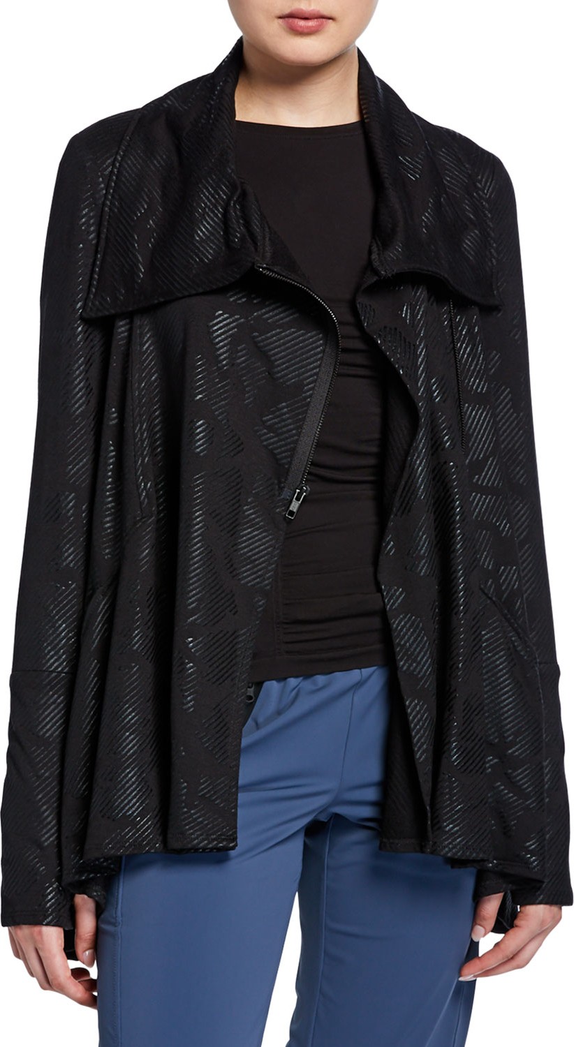 Terez Camo French Terry Drape Jacket