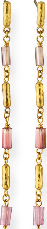 GURHAN 24k Gold Vertigo Hue Pink Tourmaline Earrings
