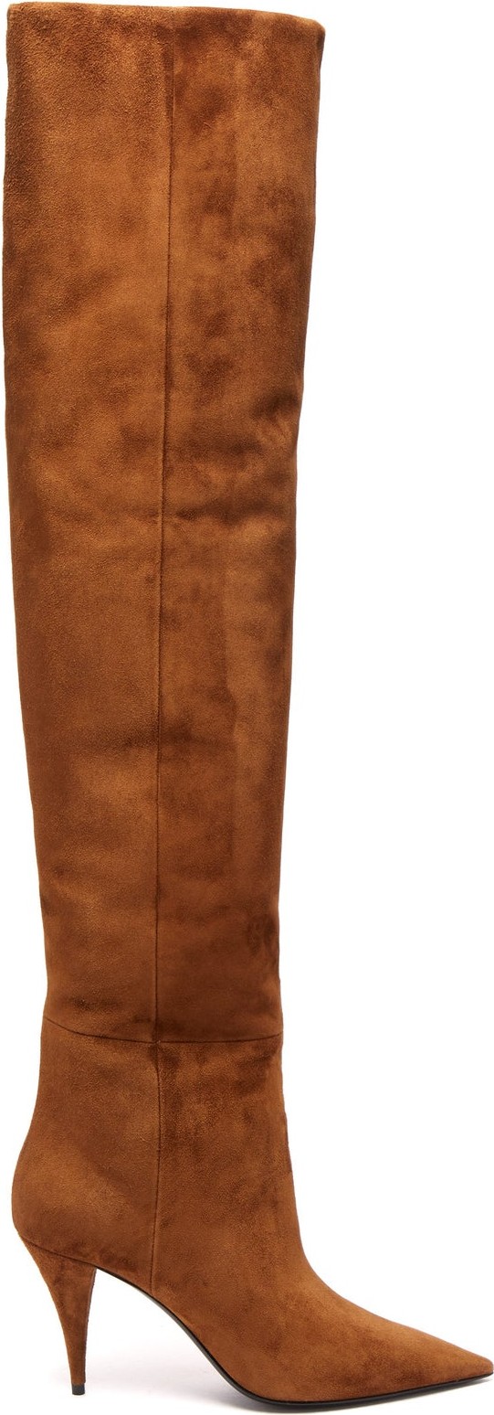 Saint Laurent Kiki slouchy suede over-the-knee boots