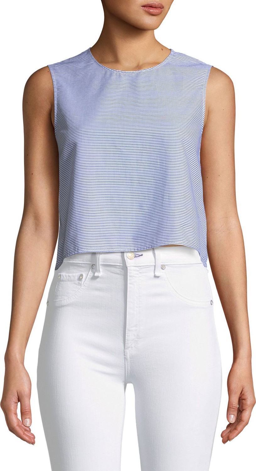 Club Monaco Caleigh Cropped Button-Back Top