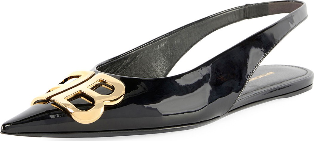 Balenciaga BB Knife Patent Ballet Flats