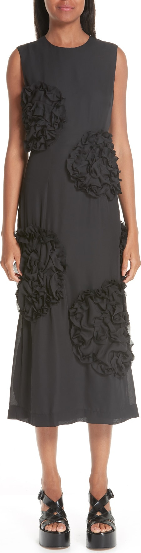 Simone Rocha Flower Georgette Sheath Dress