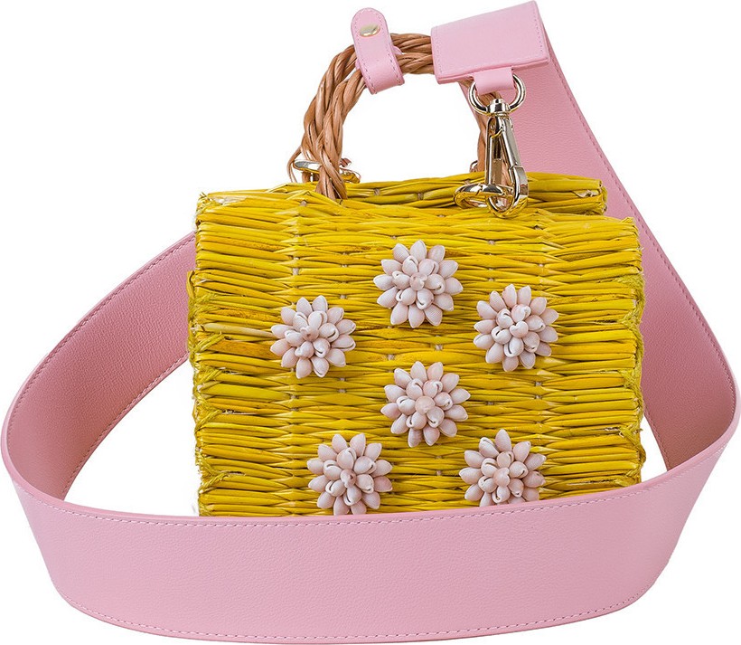 Heimat Atlantica celeste mini pink basket bag