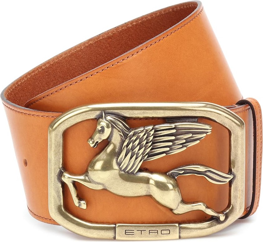 Etro Pegasus leather belt