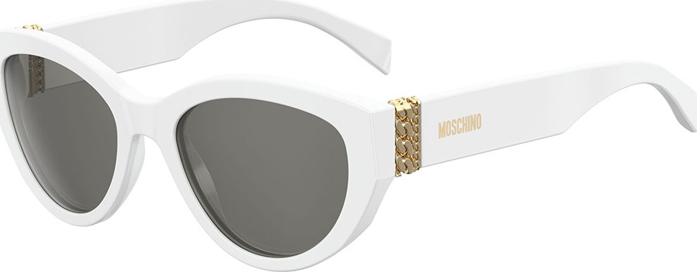 Moschino Round Acetate Sunglasses w/ Chain Temples