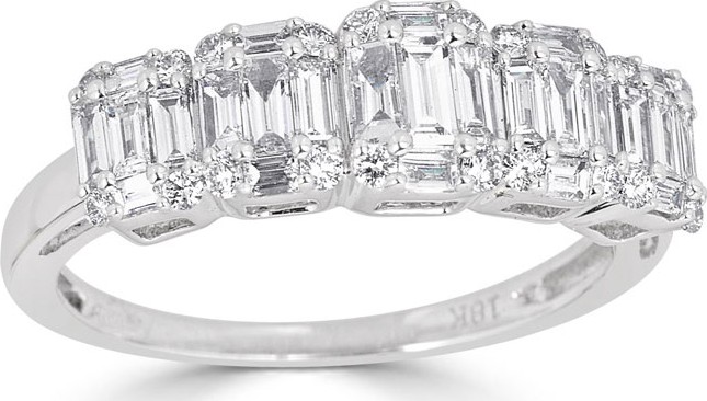 ZYDO Mosaic 18k White Gold Diamond 5-Station Ring