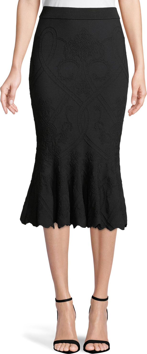 Jonathan Simkhai Matte Jacquard Trumpet Midi Skirt