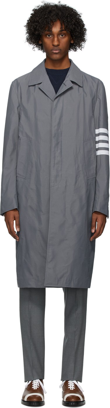 Thom Browne Grey Engineered Ripstop Coat