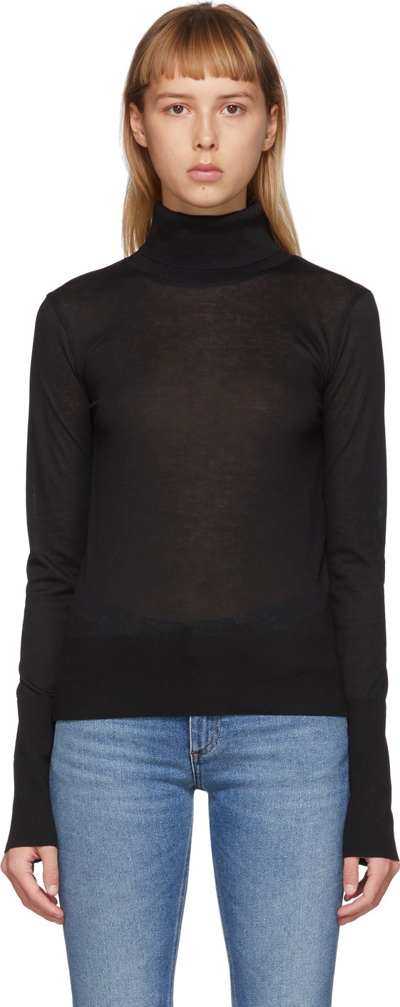 Totême Black Roller Lightweight Turtleneck