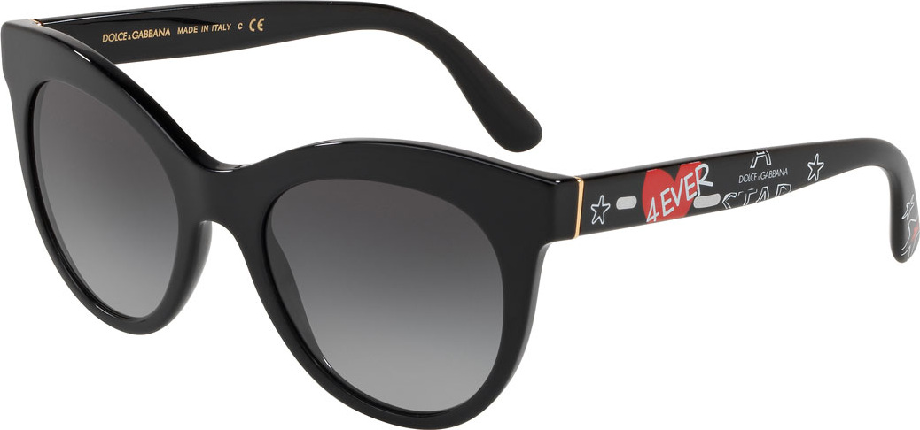 Dolce & Gabbana Oval Gradient Acetate Sunglasses w/ Printed Arms