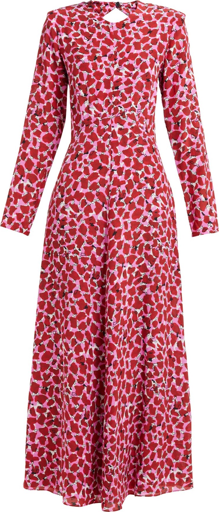 Raey Tie-back lipstick-print silk dress
