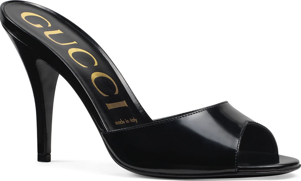 Gucci Leather Heeled Slides