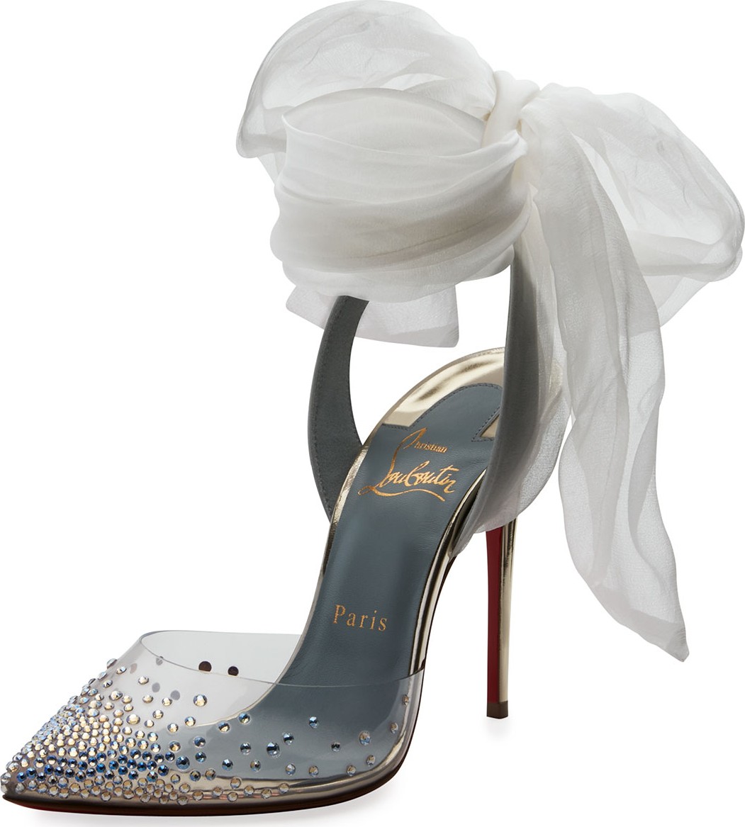 Christian Louboutin Miragirl Ankle-Wrap Red Sole Pumps