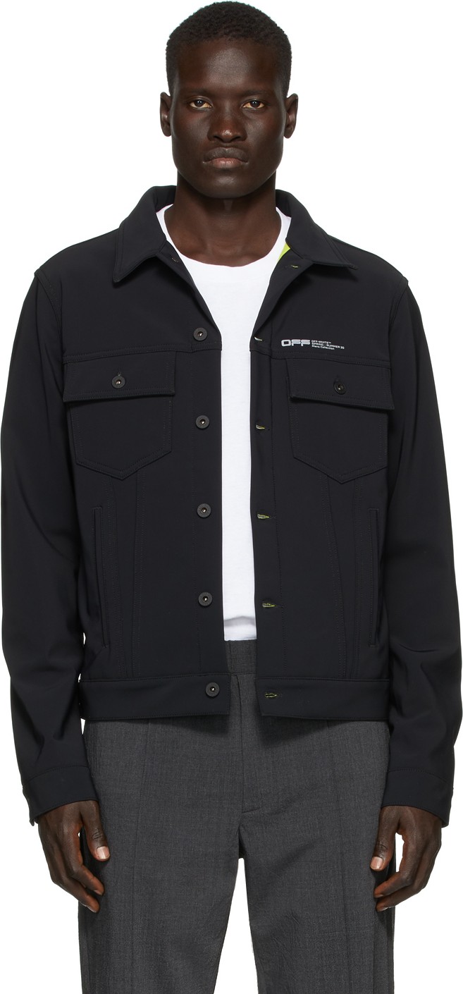 Off White Black Slim Scuba Jacket