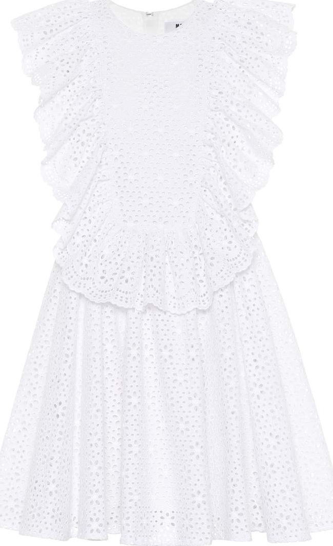 MSGM Cotton eyelet lace minidress