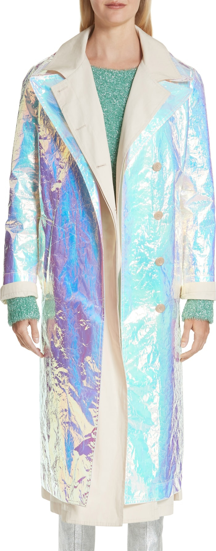 Sies Marjan Marnie Iridescent Layered Trench Coat