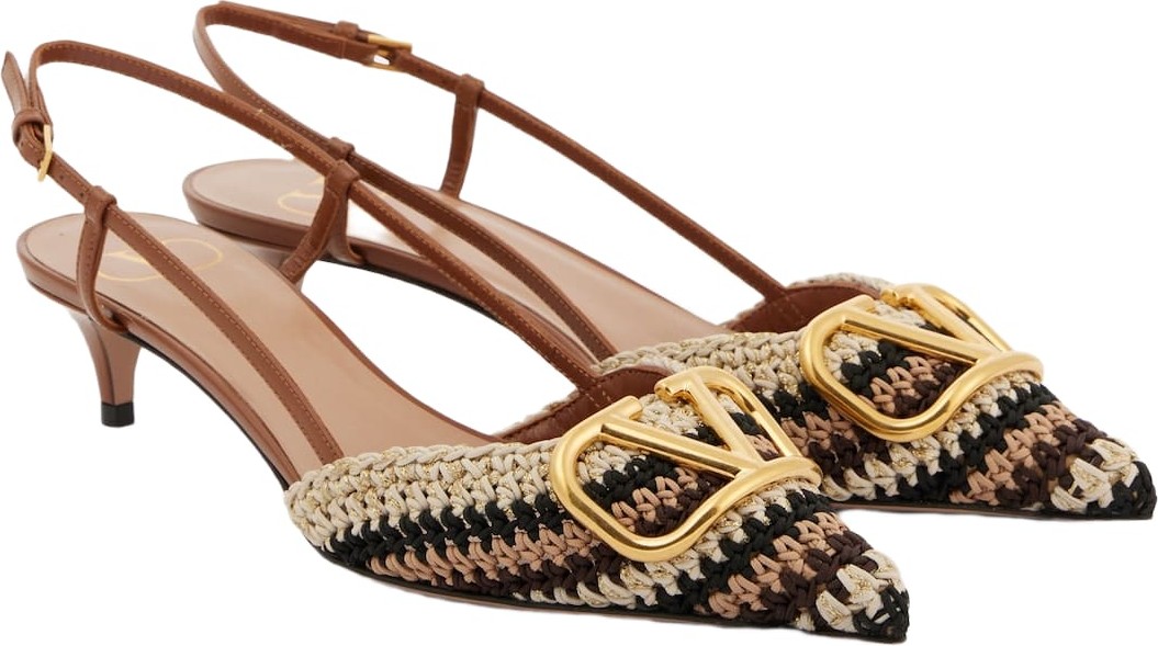 Valentino - VLogo Signature 40 crochet slingback pumps