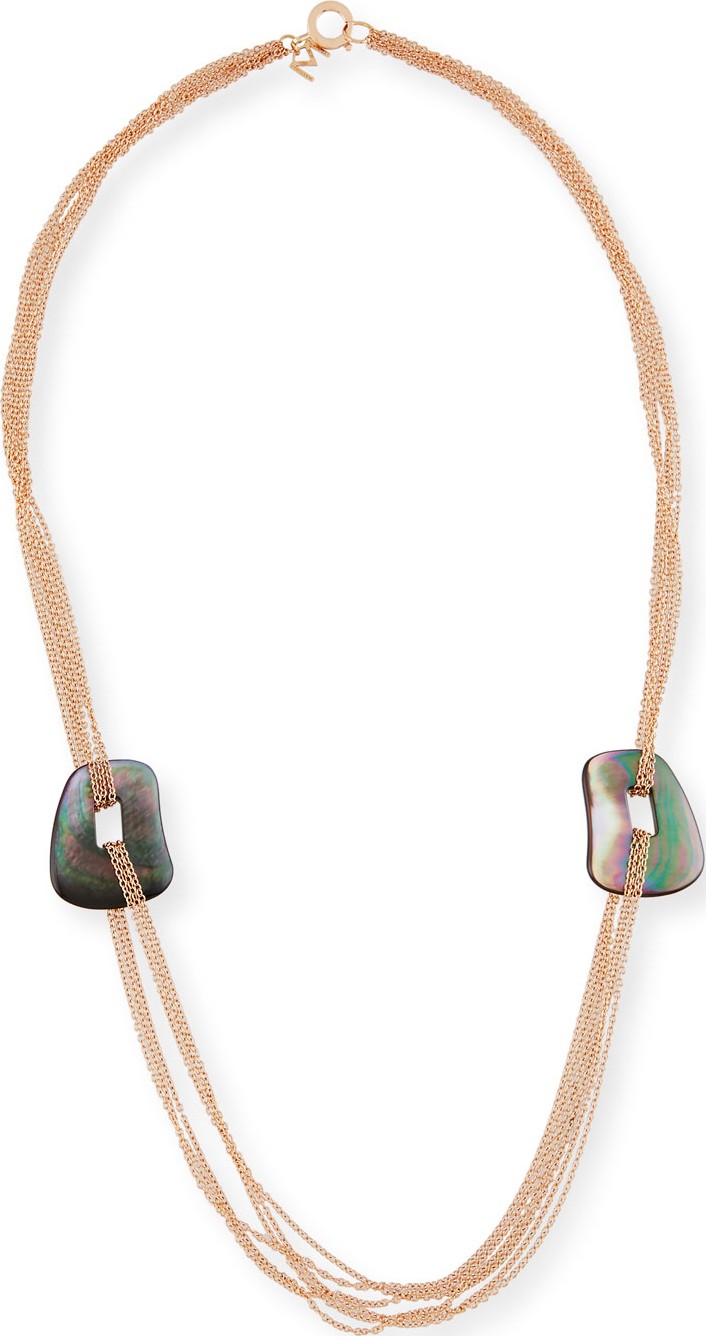 Mattioli Puzzle Six-Strand Mother-of-Pearl Necklace in 18K Rose Gold