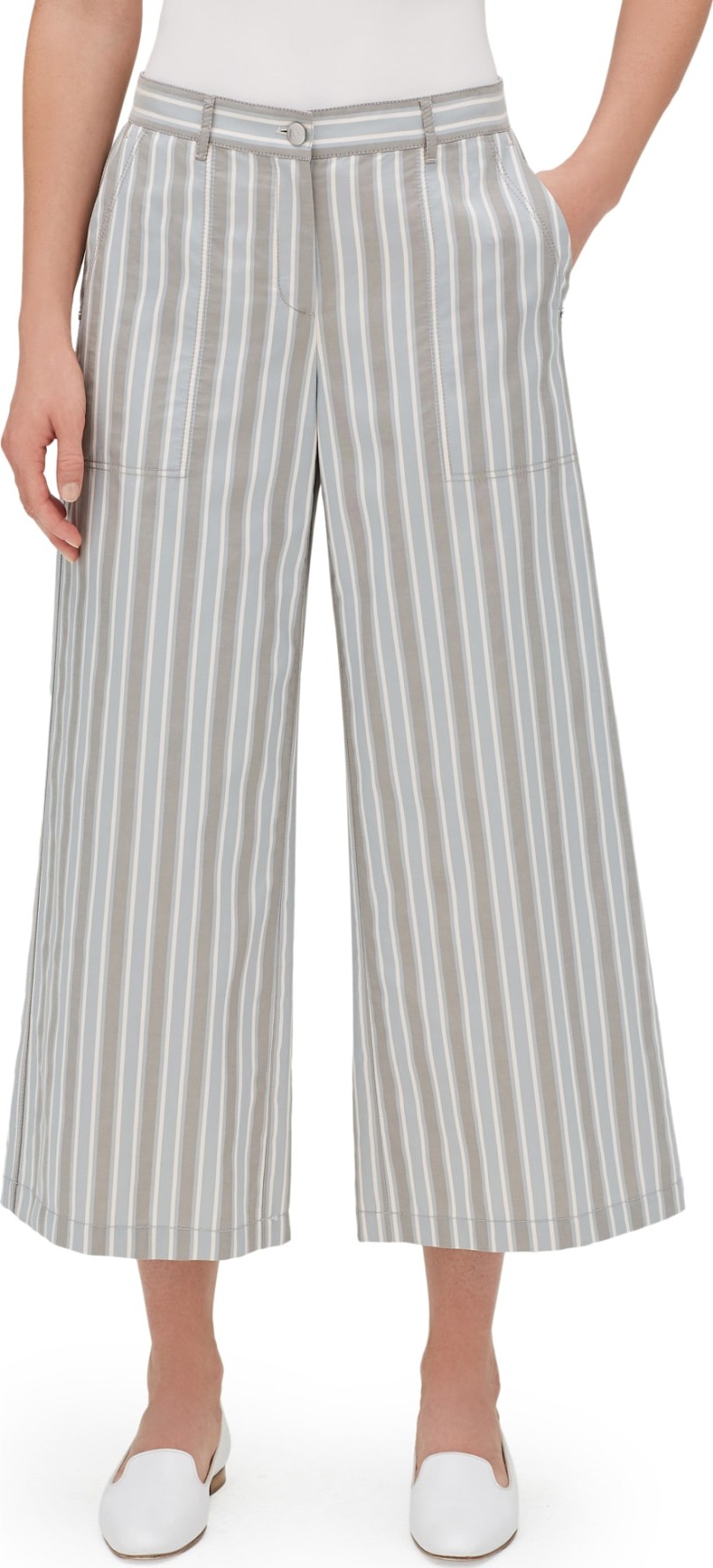Lafayette 148 New York Fulton Elixir Stripe Crop Wide Leg Pants
