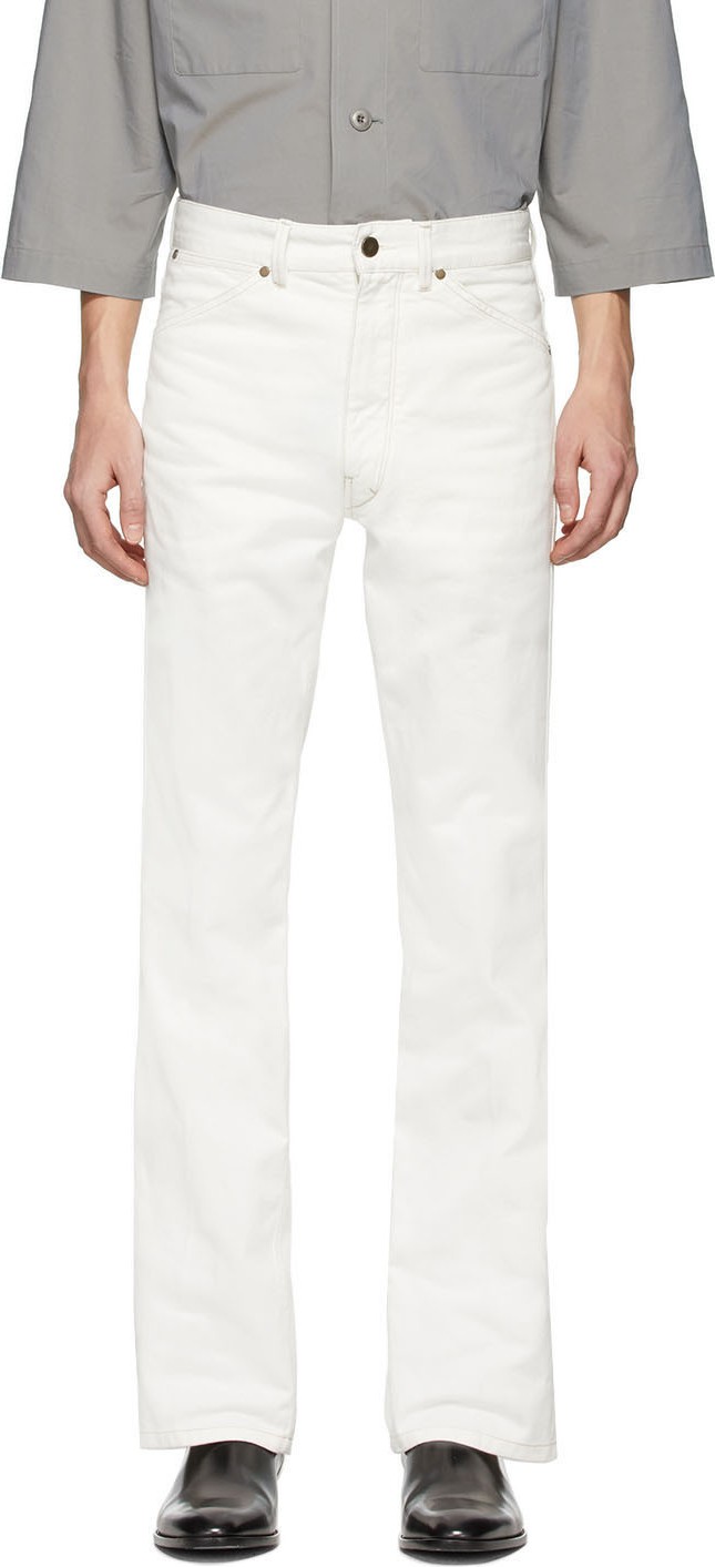 Lemaire Off-White Denim Bootcut Jeans
