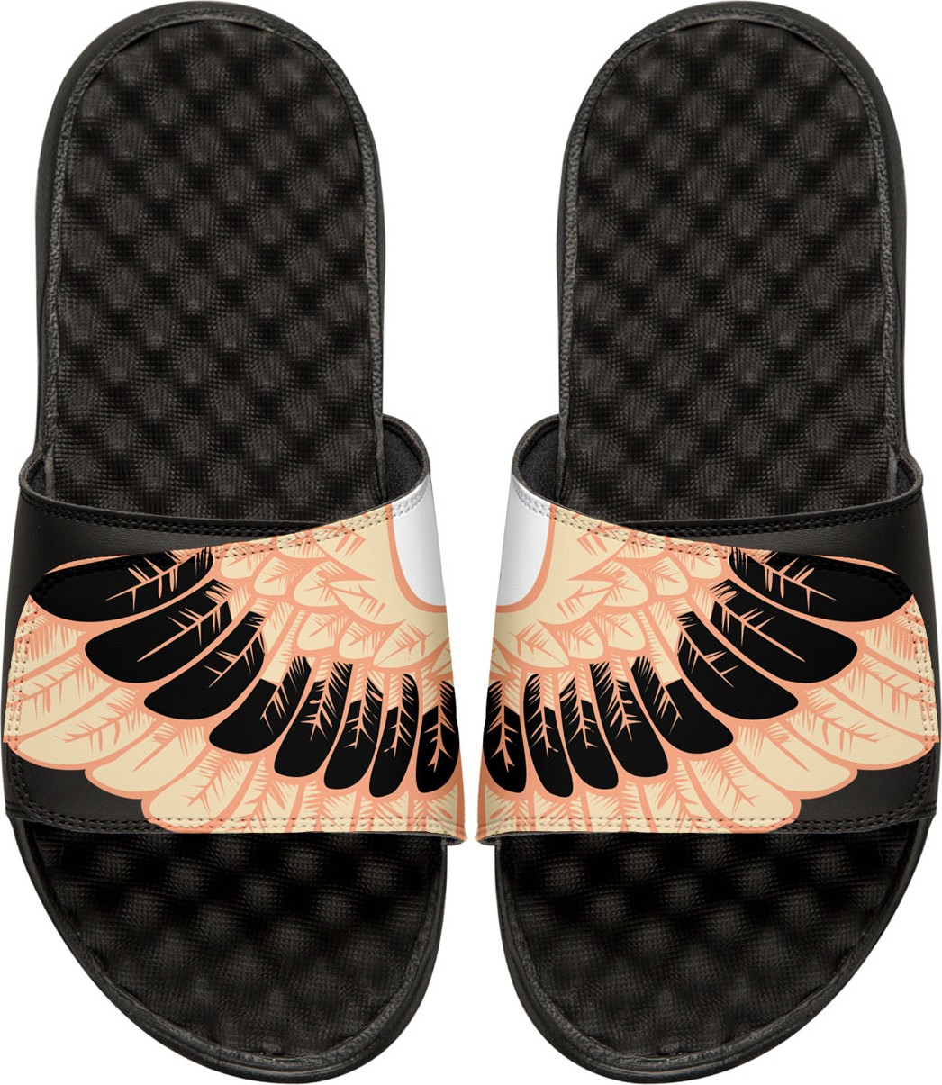 ISlide Men's Wing-Print Slide Sandals, Black