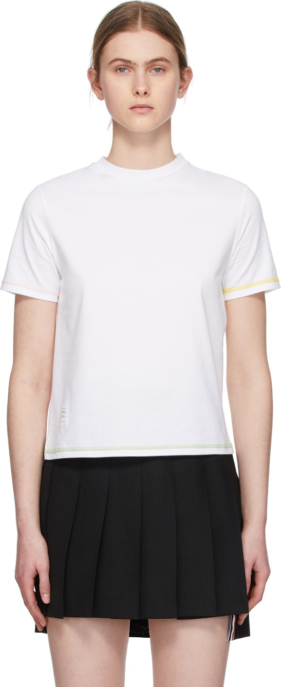 Thom Browne White Side Slit T-Shirt