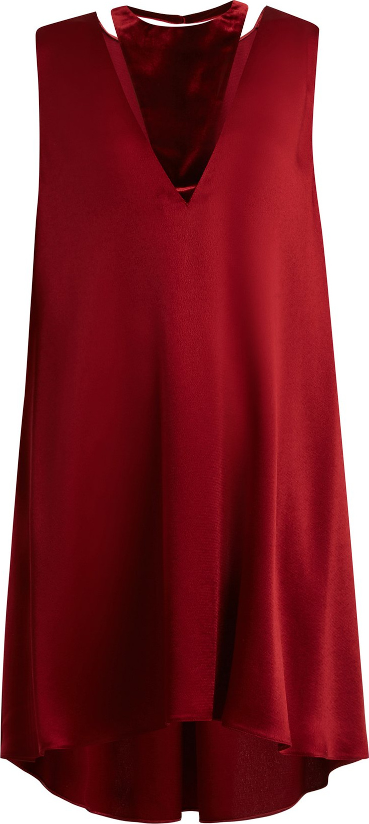 Valentino Velvet-panel satin dress