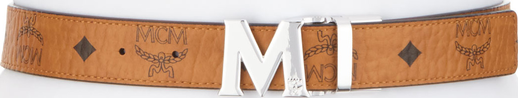 MCM Reversible Logo Belt, Black