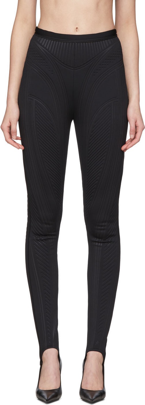 Mugler Black Scuba Leggings