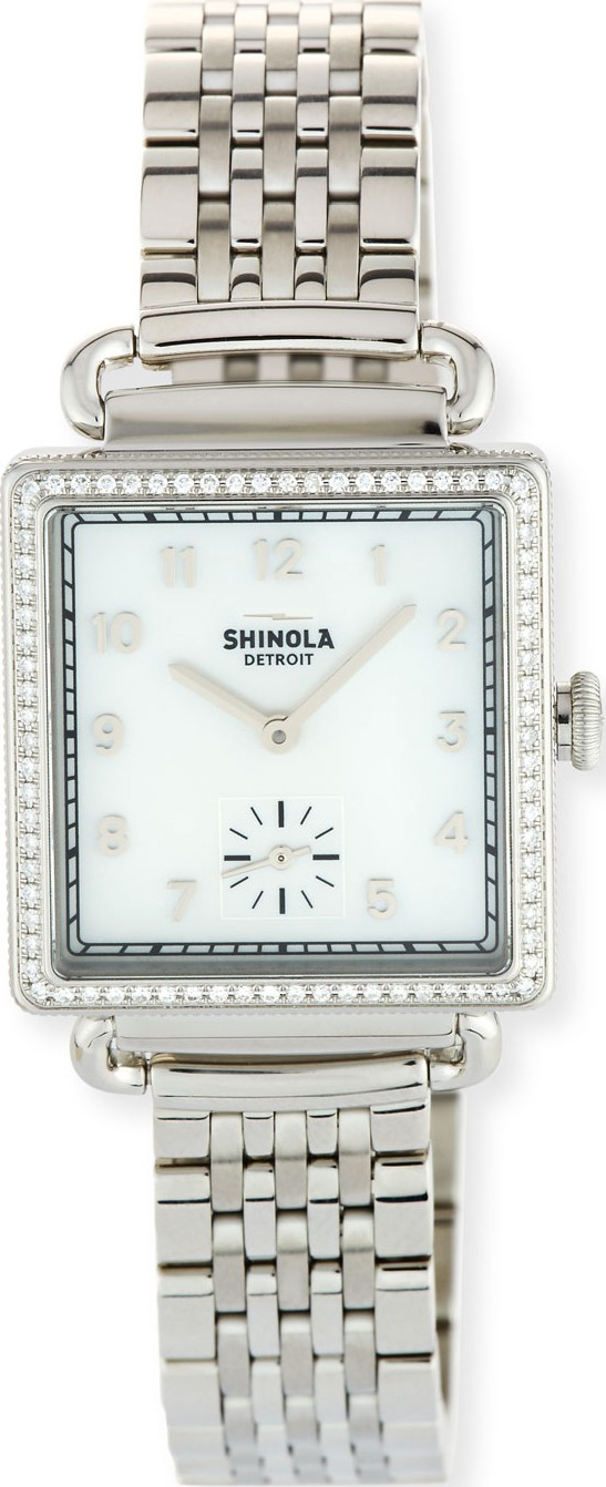 Shinola The Cass 28mm Bracelet Strap Watch with Diamonds