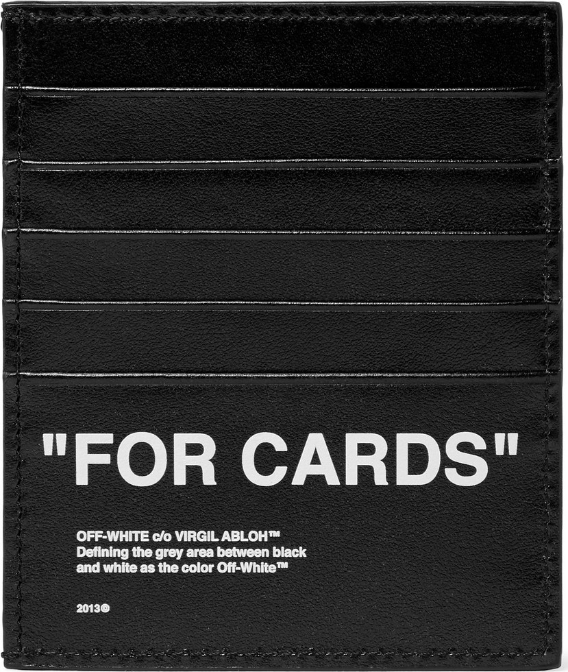 Off White Printed Leather Cardholder