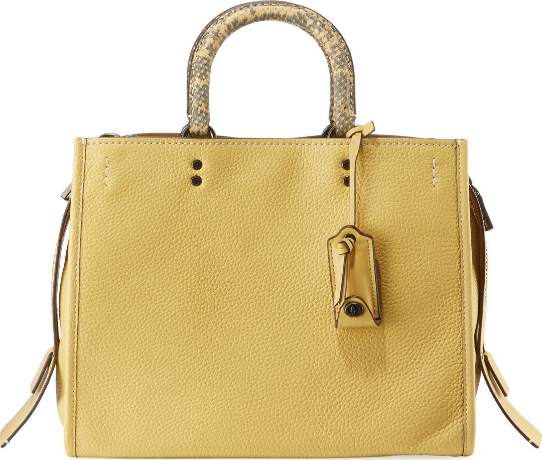 COACH 1941 Rogue Glove-Tan Leather Tote Bag with Exotic Handles