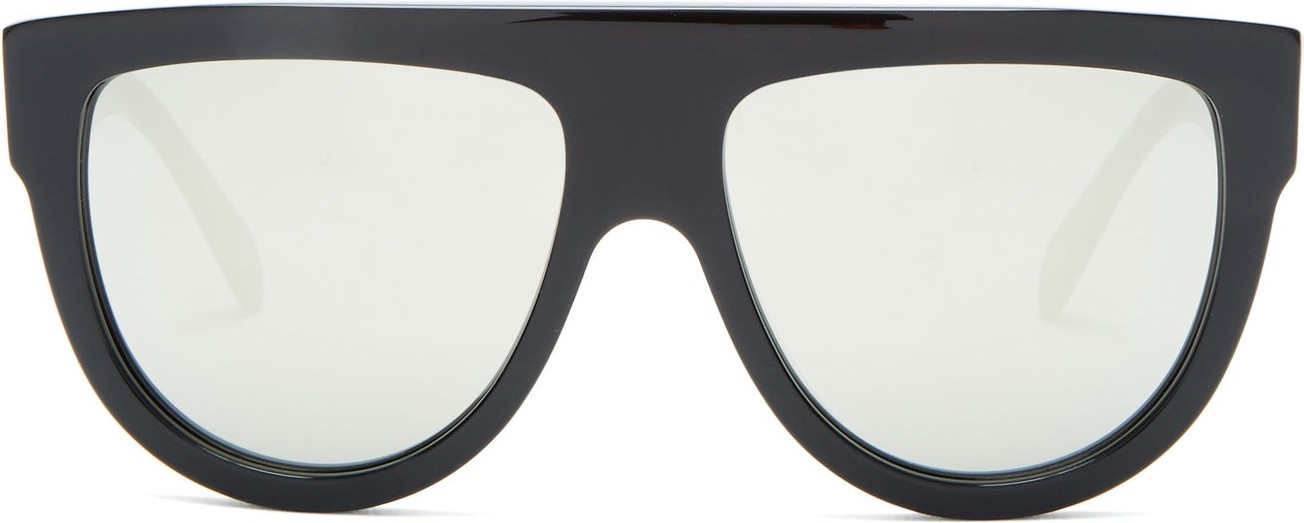 Celine Mirrored flat-top acetate sunglasses