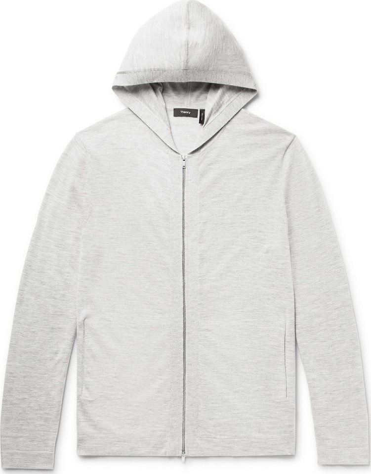 Theory Lievos Mélange Cashmere Zip-Up Hoodie