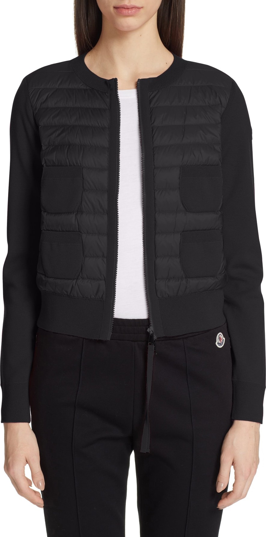 Moncler Quilted Down Front Cardigan