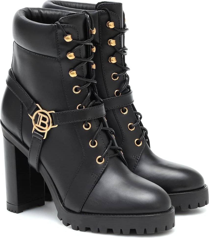 Balmain Embellished leather ankle boots