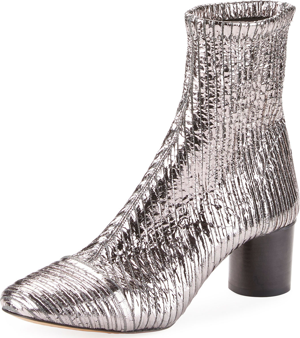 Isabel Marant Datsy Crackled Pleated Bootie