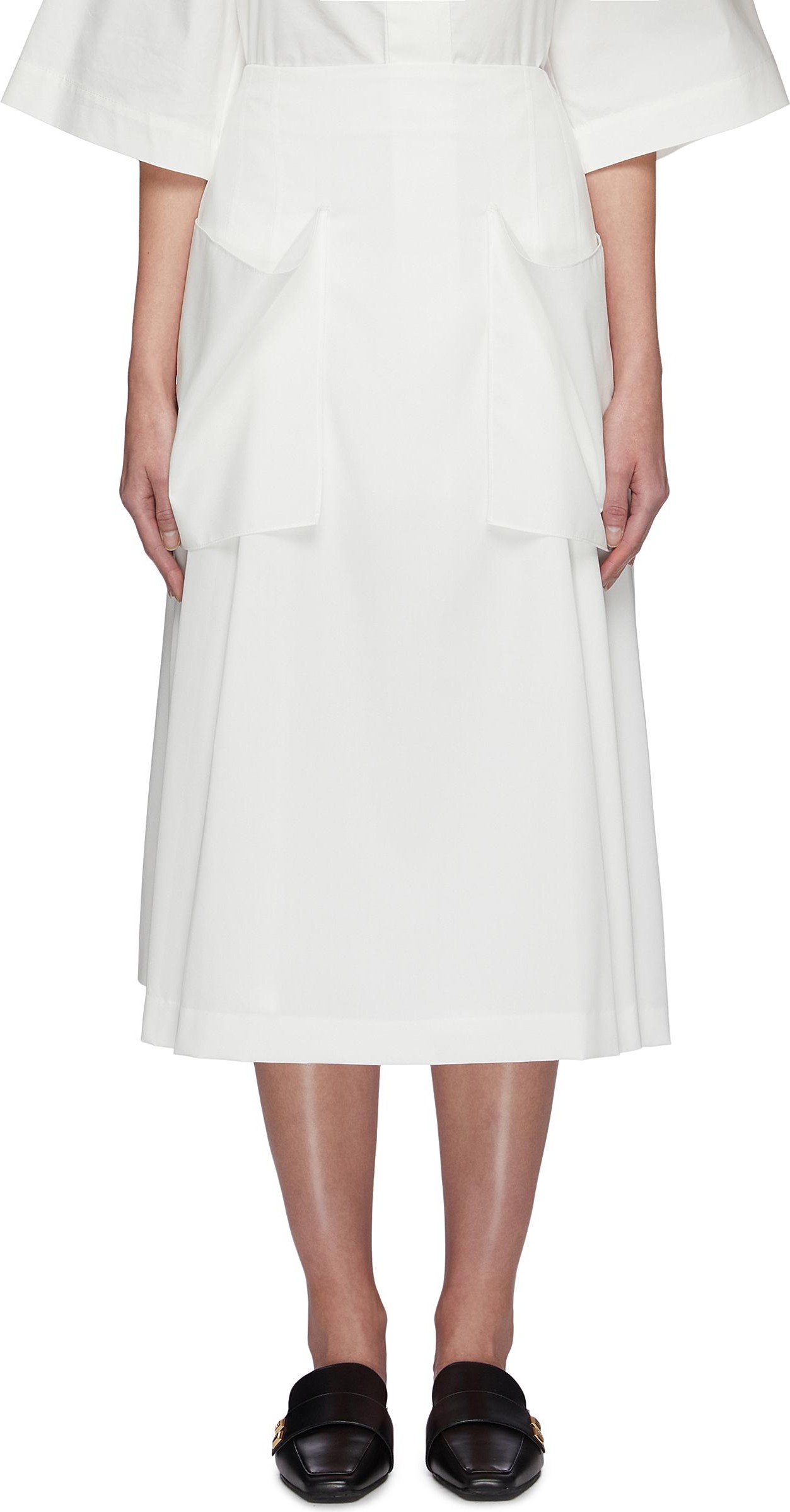 Low Classic Pocket detail pleated midi skirt